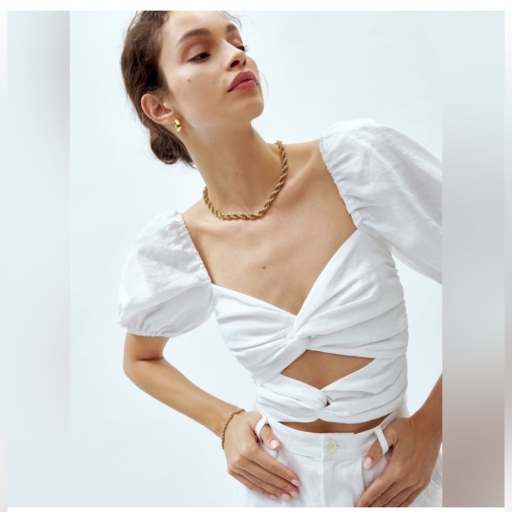 Reformation Karina Linen Top